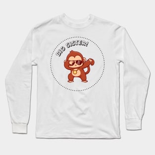 Big Sister Monkey Dabbing Long Sleeve T-Shirt